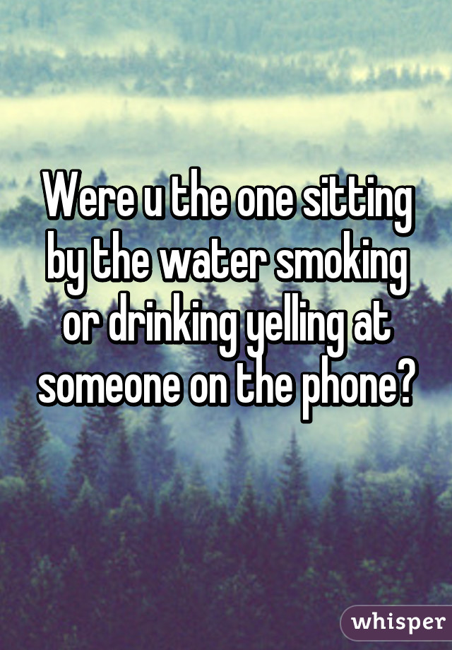 Were u the one sitting by the water smoking or drinking yelling at someone on the phone?
