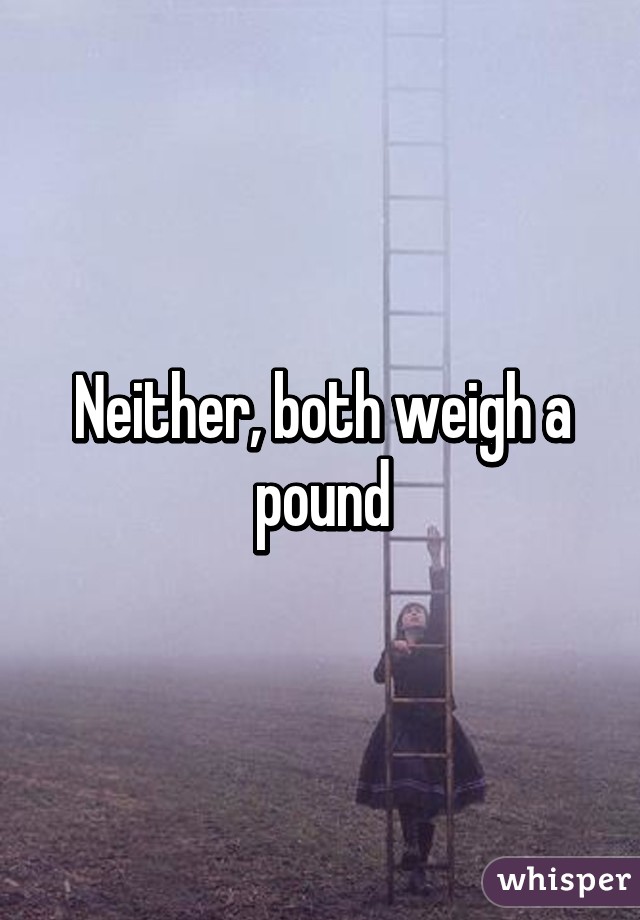 Neither, both weigh a pound