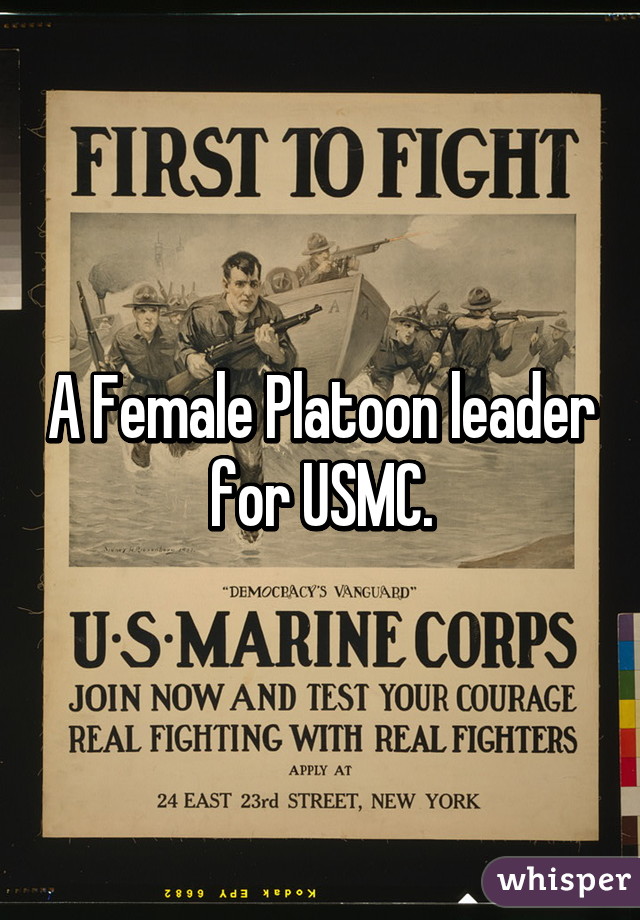 A Female Platoon leader for USMC.