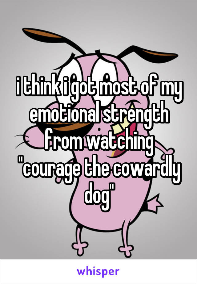 i think i got most of my emotional strength from watching "courage the cowardly dog"