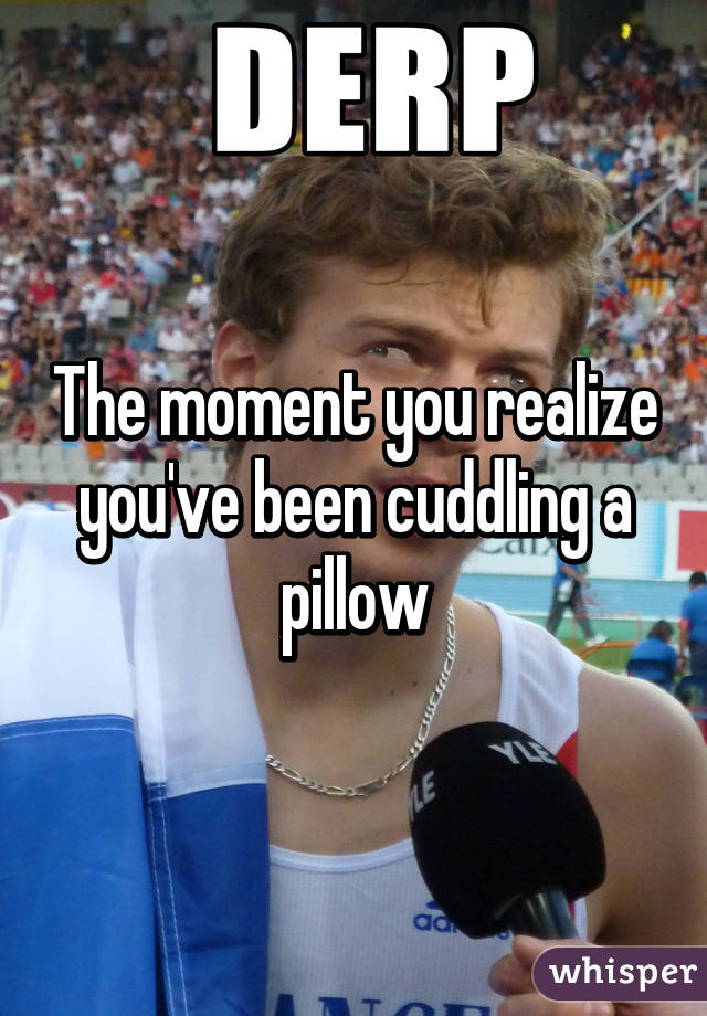 The moment you realize you've been cuddling a pillow