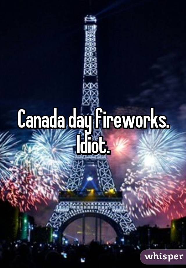Canada day fireworks. Idiot.