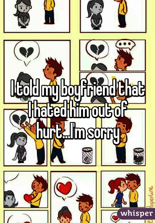 I told my boyfriend that I hated him out of hurt...I'm sorry