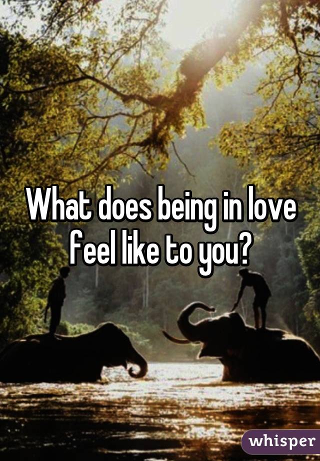 What does being in love feel like to you?
