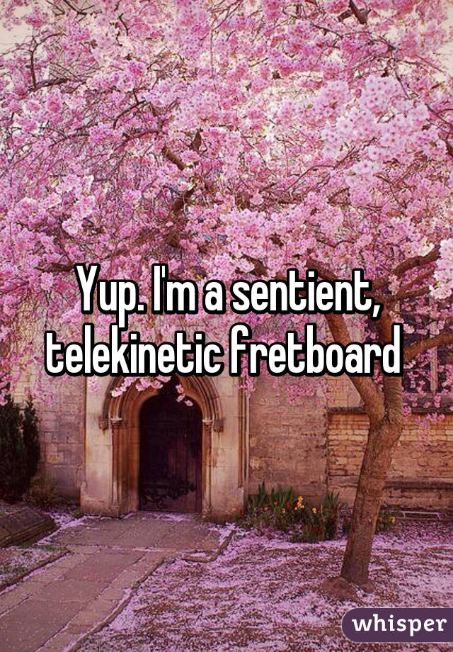 Yup. I'm a sentient, telekinetic fretboard 