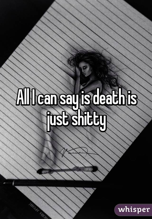 All I can say is death is just shitty