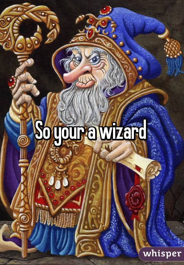 So your a wizard 