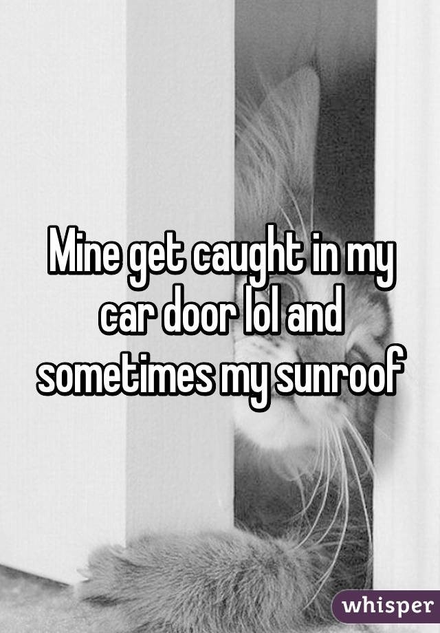 Mine get caught in my car door lol and sometimes my sunroof