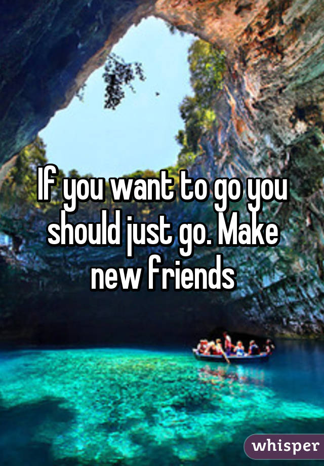 If you want to go you should just go. Make new friends