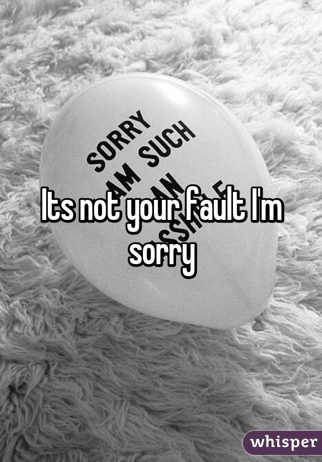 Its not your fault I'm sorry