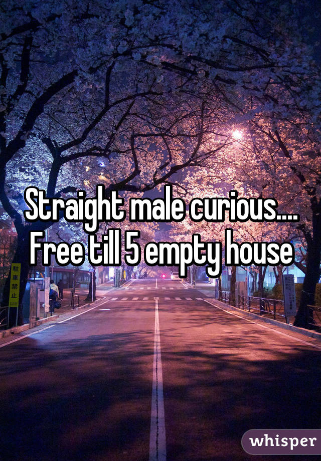 Straight male curious.... Free till 5 empty house