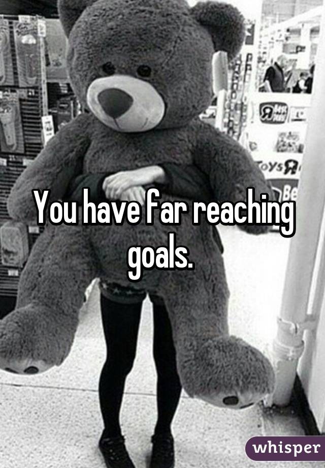 You have far reaching goals. 