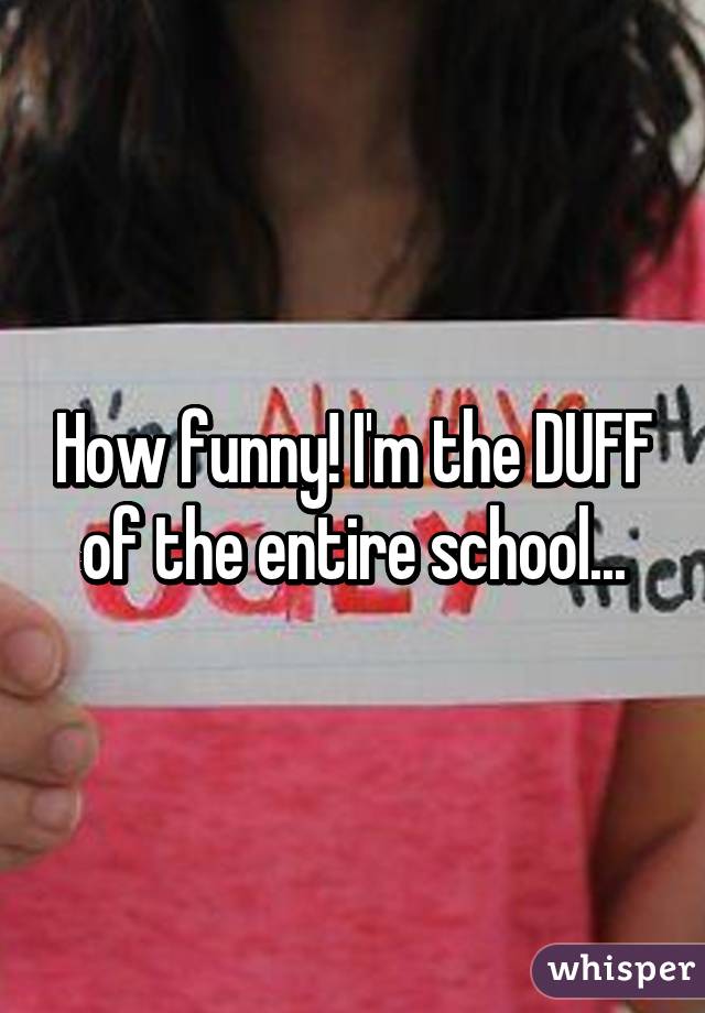 How funny! I'm the DUFF of the entire school...