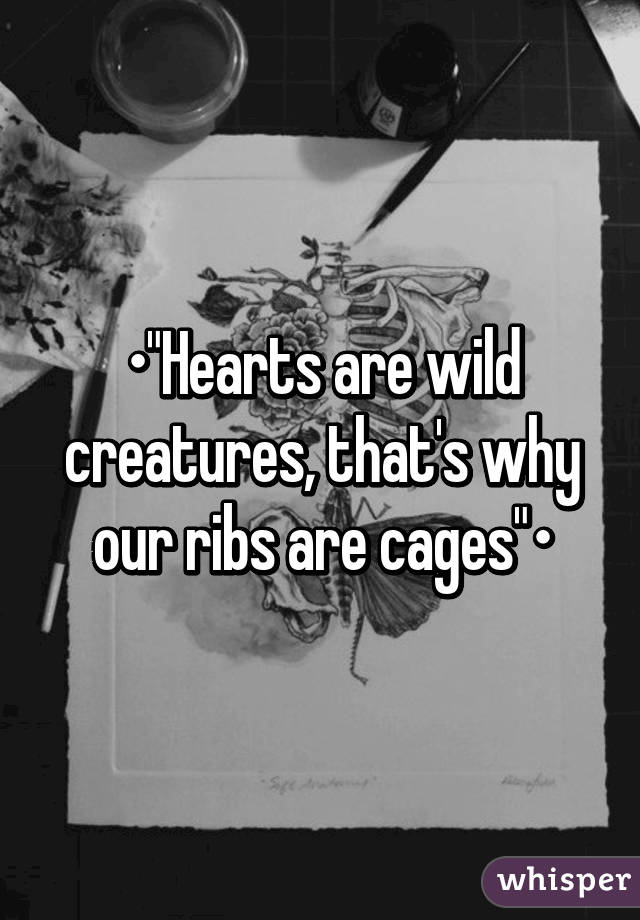 •"Hearts are wild creatures, that's why our ribs are cages"•