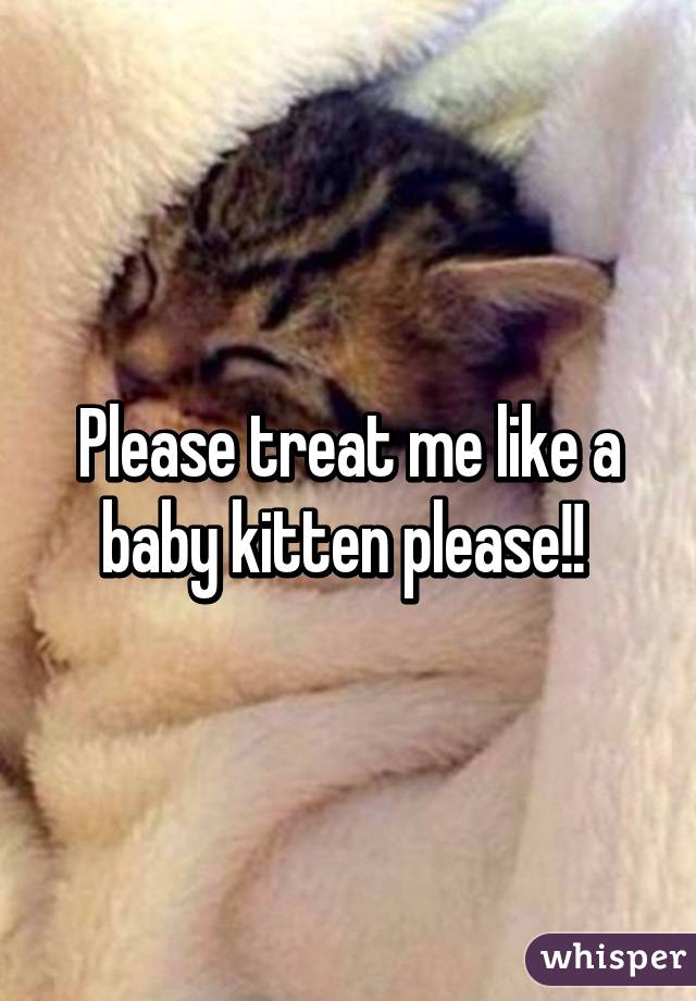 Please treat me like a baby kitten please!! 