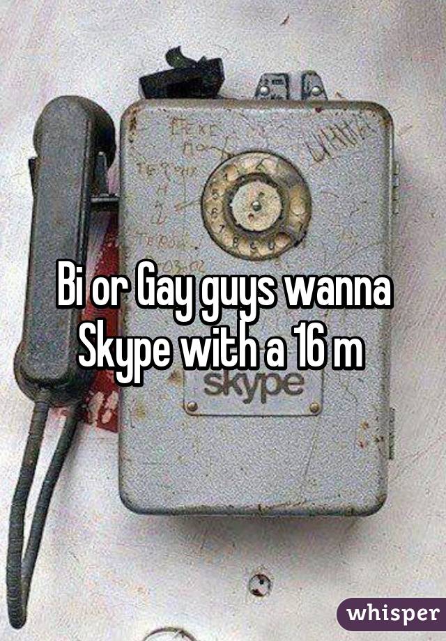 Bi or Gay guys wanna Skype with a 16 m 