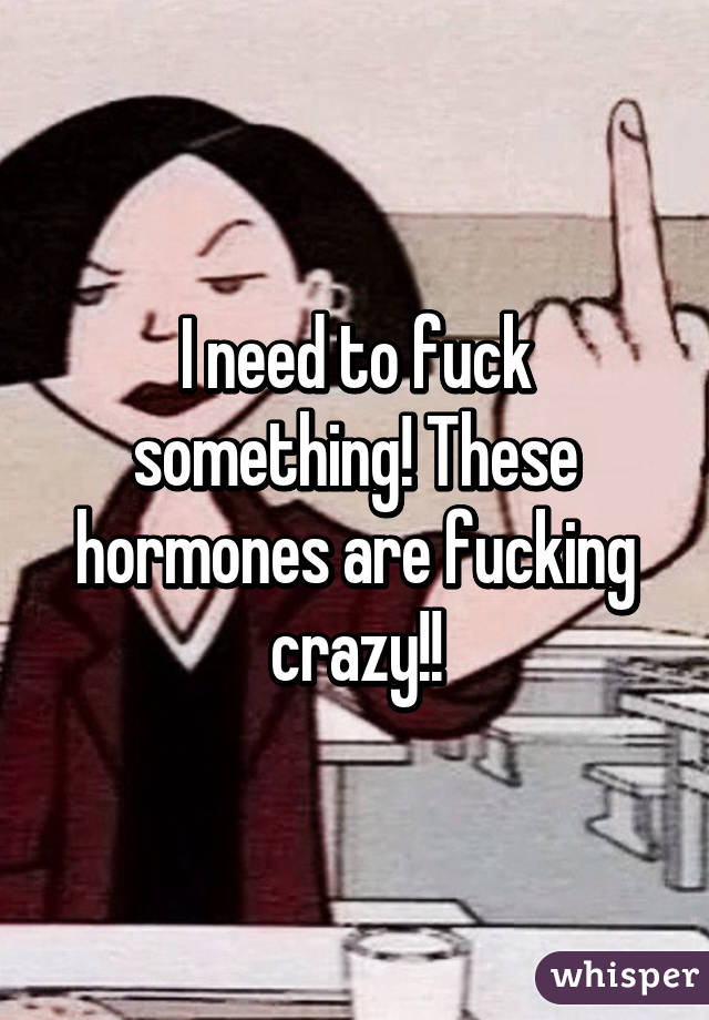 I need to fuck something! These hormones are fucking crazy!!