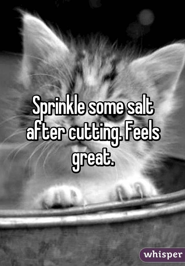 Sprinkle some salt after cutting. Feels great.