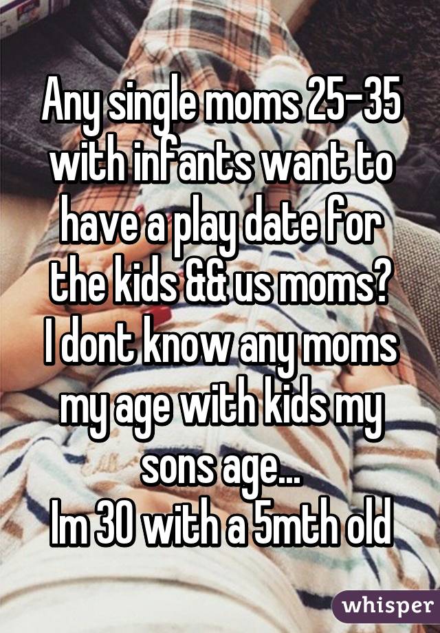 Any single moms 25-35 with infants want to have a play date for the kids && us moms?
I dont know any moms my age with kids my sons age...
Im 30 with a 5mth old