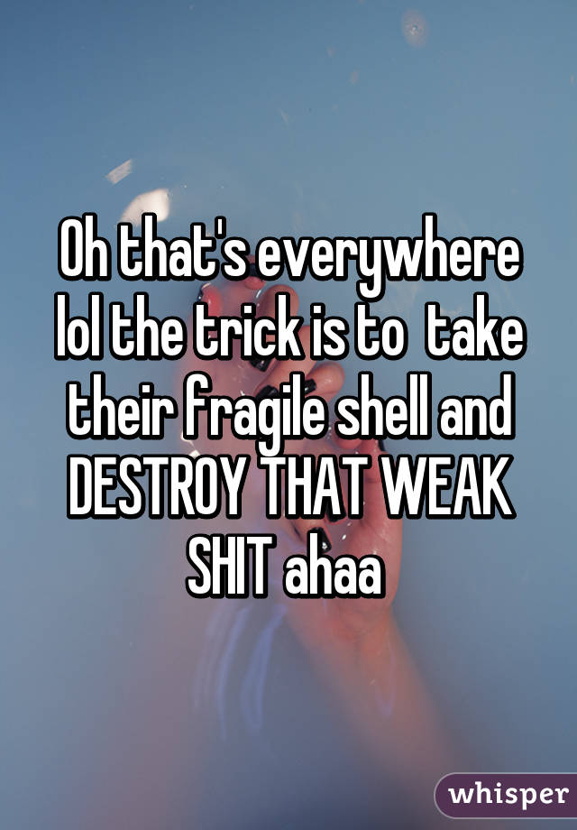 Oh that's everywhere lol the trick is to  take their fragile shell and DESTROY THAT WEAK SHIT ahaa 