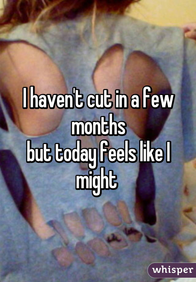 I haven't cut in a few months
but today feels like I might 