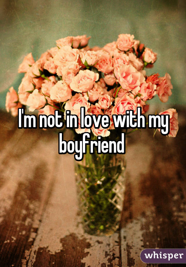 I'm not in love with my boyfriend 