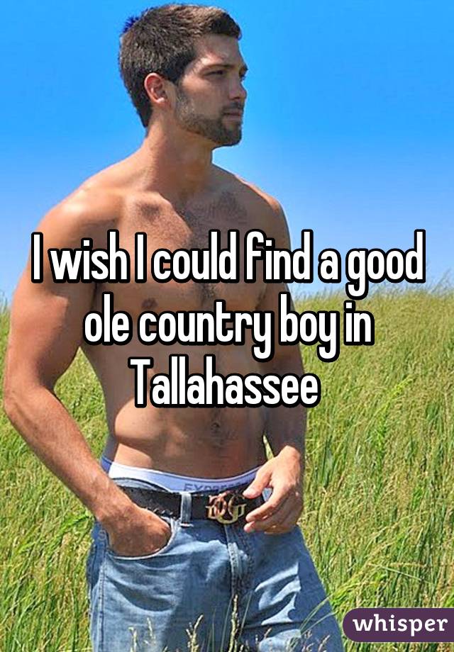 I wish I could find a good ole country boy in Tallahassee 