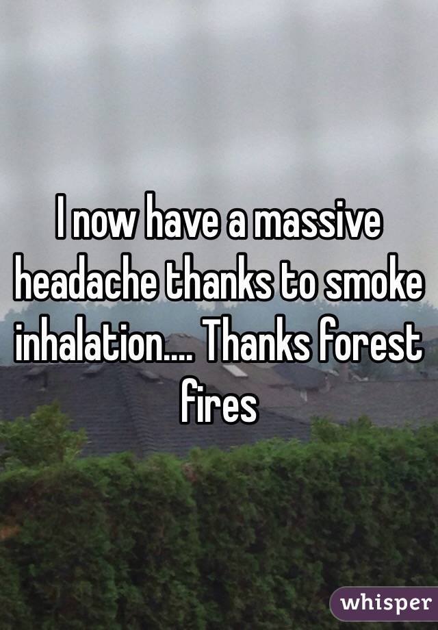 I now have a massive headache thanks to smoke inhalation.... Thanks forest fires