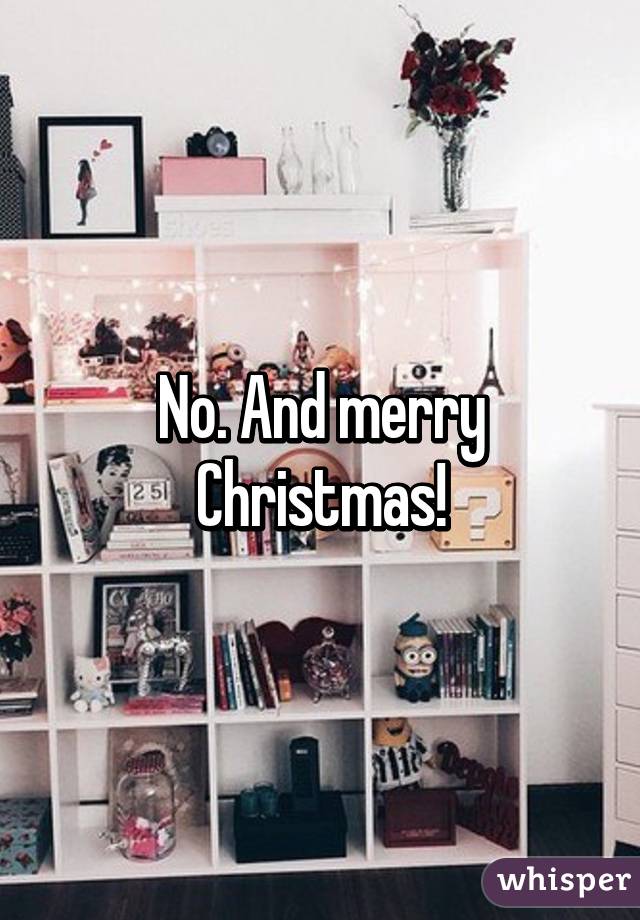 No. And merry Christmas!