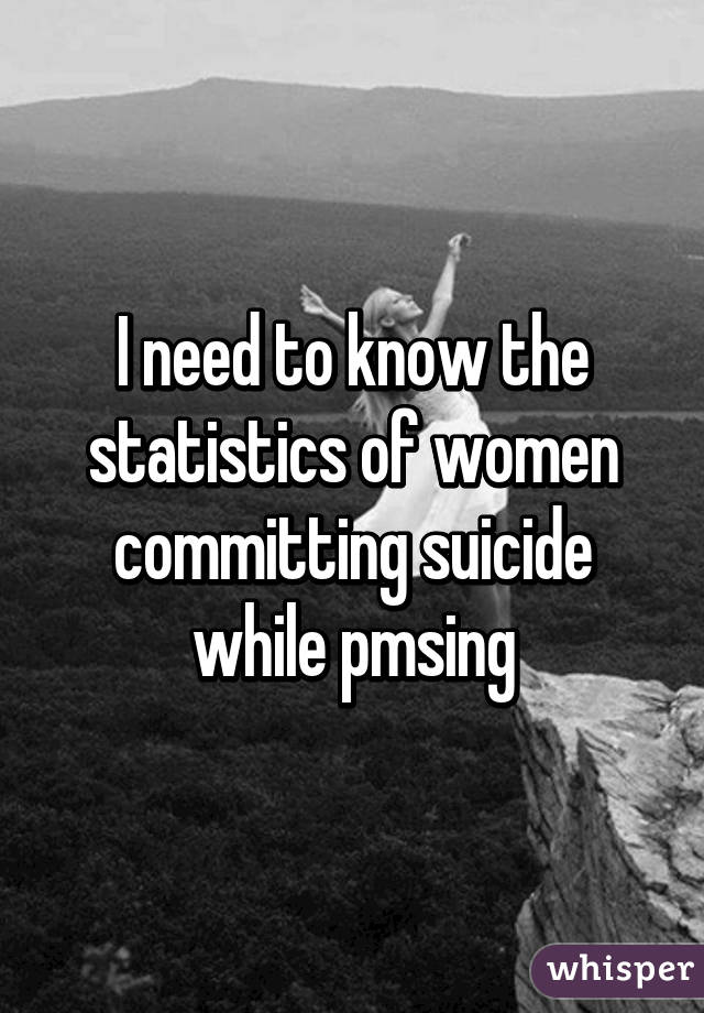 I need to know the statistics of women committing suicide while pmsing