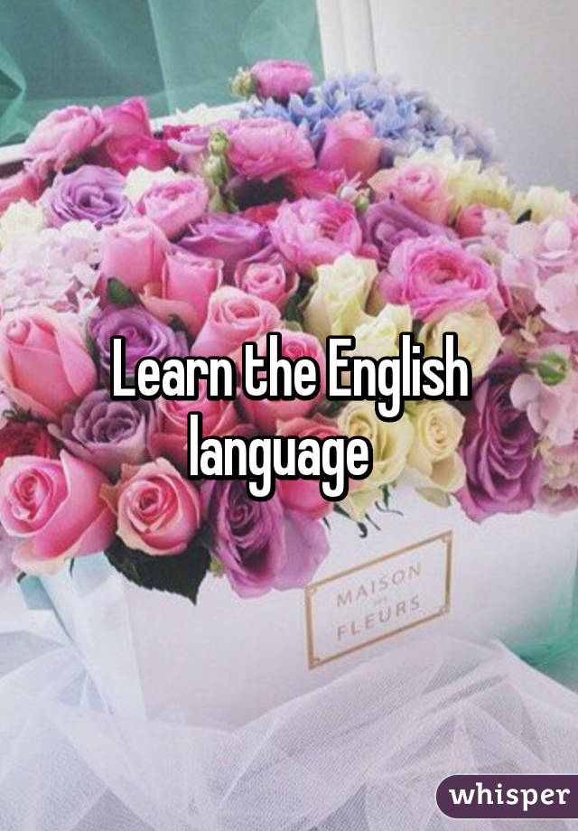 Learn the English language  