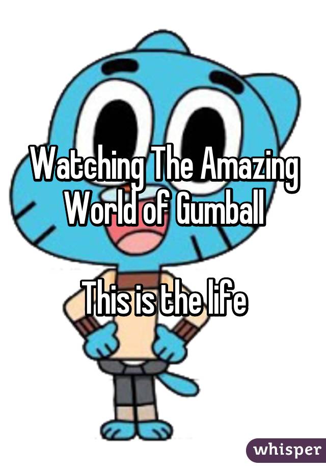 Watching The Amazing World of Gumball

This is the life