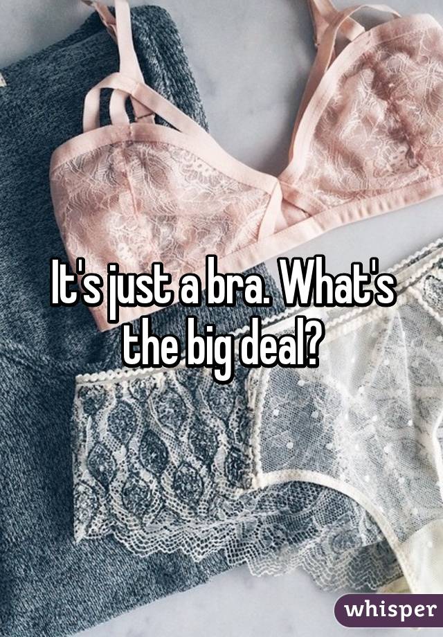 It's just a bra. What's the big deal?