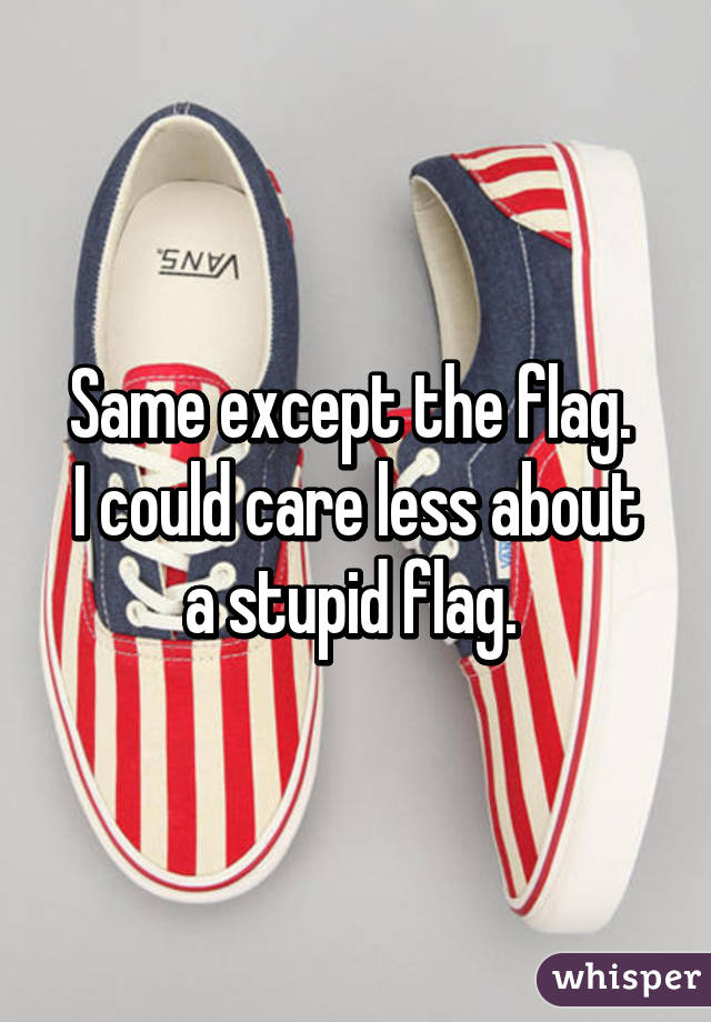 Same except the flag. 
I could care less about a stupid flag. 