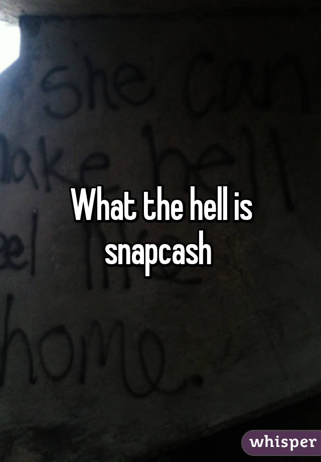 What the hell is snapcash 