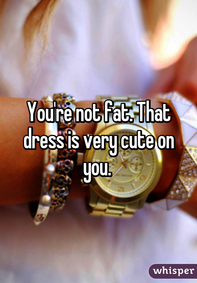 You're not fat. That dress is very cute on you. 