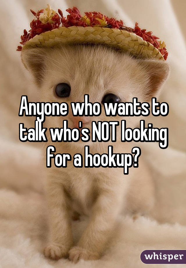 Anyone who wants to talk who's NOT looking for a hookup?
