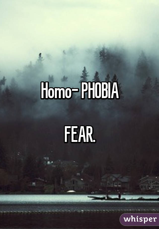 Homo- PHOBIA

FEAR.