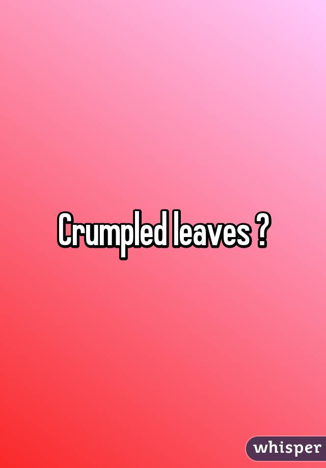 Crumpled leaves 🔫