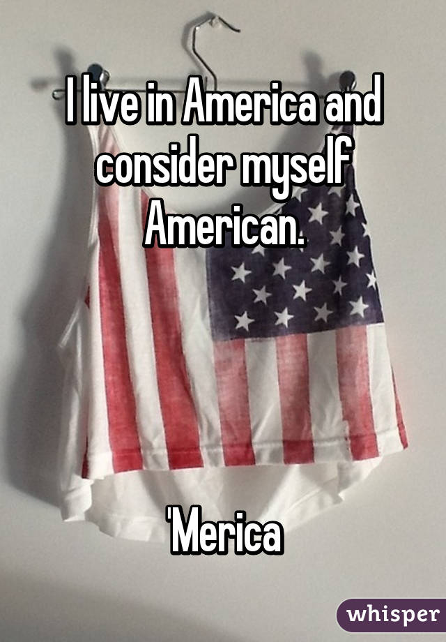 I live in America and consider myself American.




'Merica