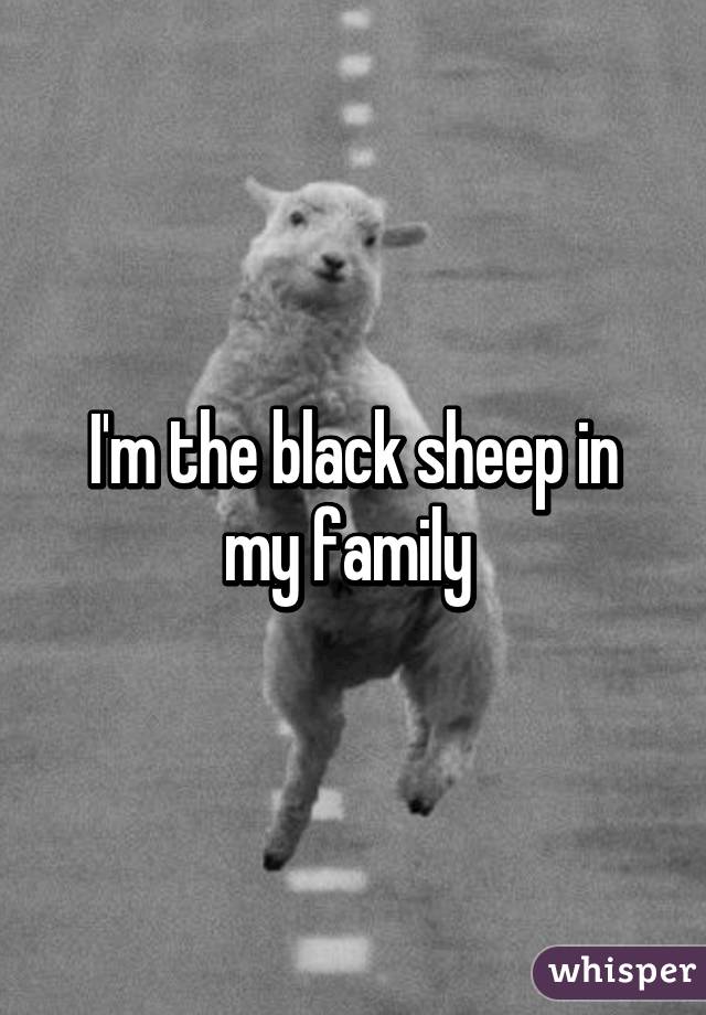 I'm the black sheep in my family 