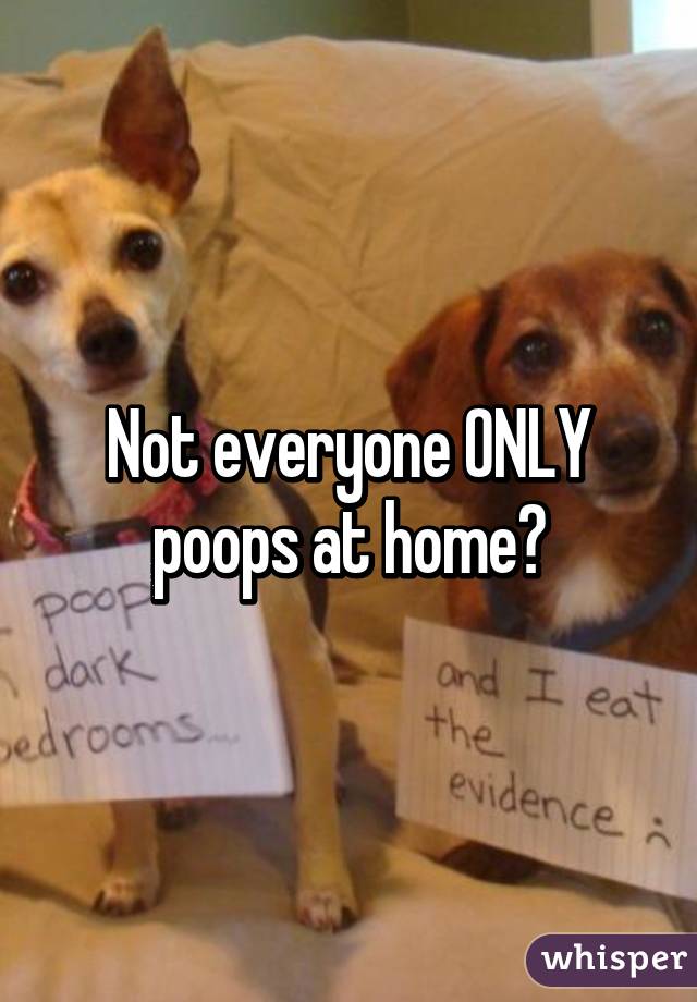 Not everyone ONLY poops at home?