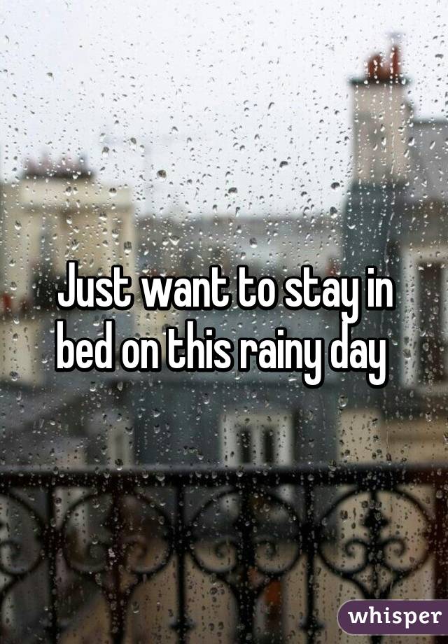 Just want to stay in bed on this rainy day 