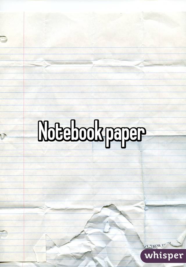 Notebook paper 