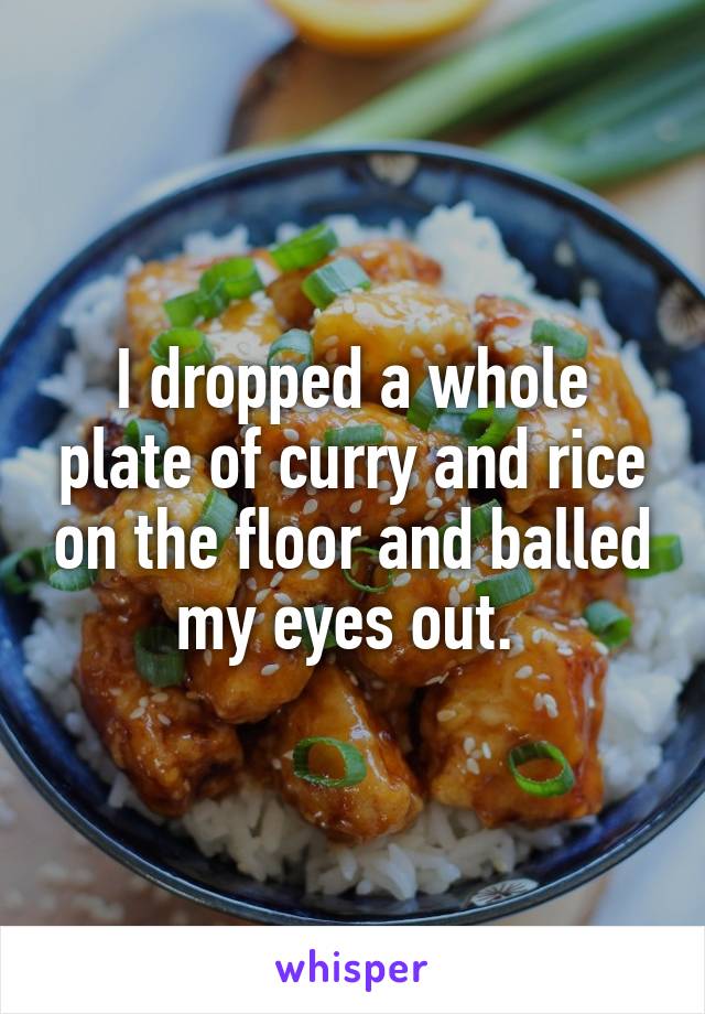 I dropped a whole plate of curry and rice on the floor and balled my eyes out. 