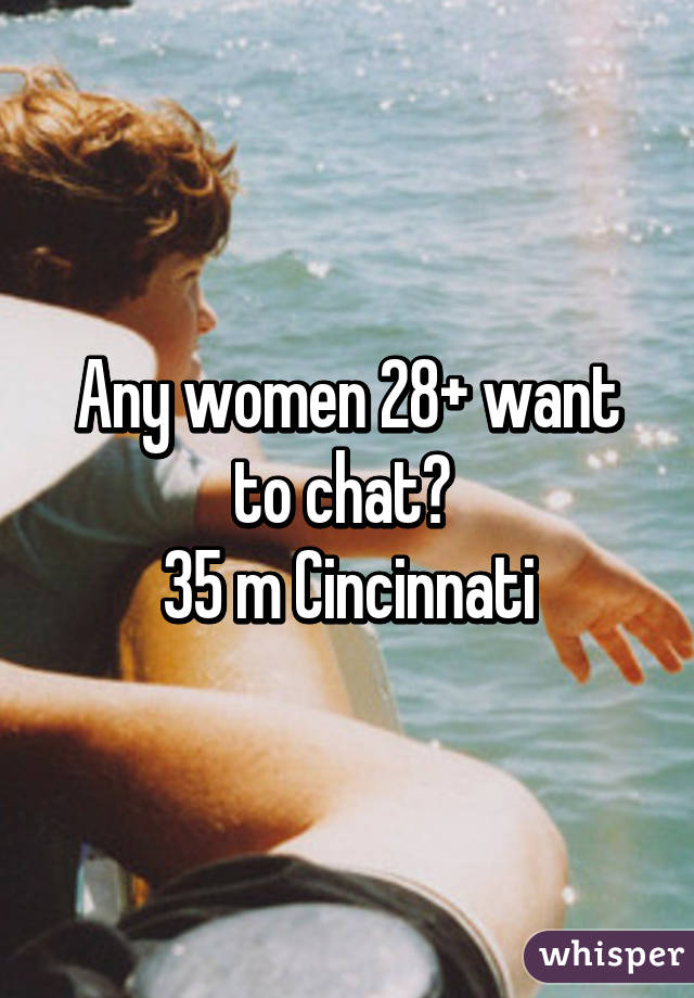 Any women 28+ want to chat? 
35 m Cincinnati