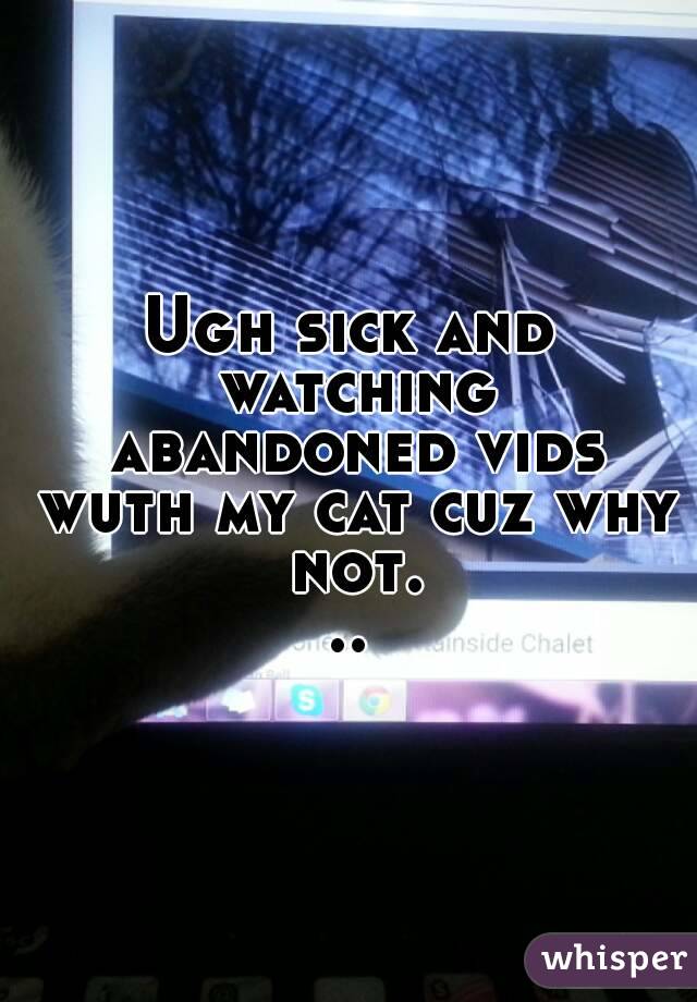 Ugh sick and watching abandoned vids wuth my cat cuz why not...