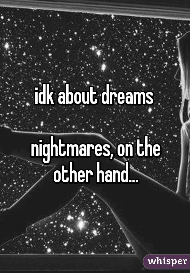 idk about dreams 

nightmares, on the other hand...