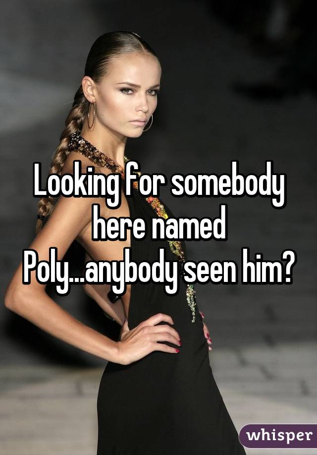 Looking for somebody here named Poly...anybody seen him?