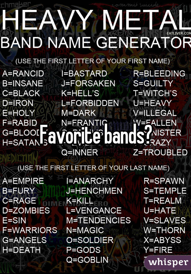 Favorite bands?